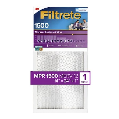 Scotch 14x24x1 Ultra Allergen Pleated Air Filter, MERV 12 UP23-4